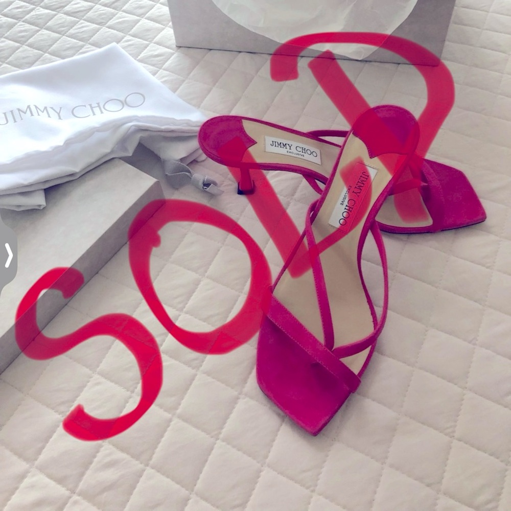 Jimmy Choo Size 40 Fuchsia Suede Maelie heels.
